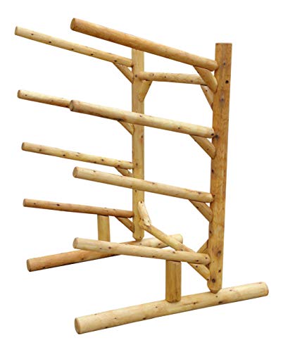 Log Kayak Rack 5-Place 1-Sided Kayak/SUP Rack Natural