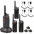 Motorola Solutions Mag One BPR50dX Two-Way Portable Radio UHF 4-Watt 64 Channel + Remote Speaker Mic (4-Pack)