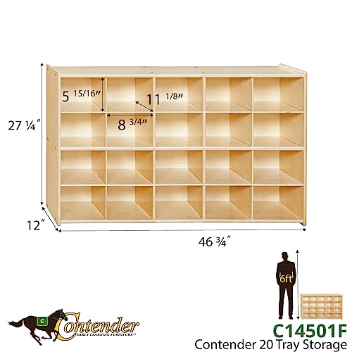 Contender Multi-Section Storage Cabinet with 20 Translucent Bins Translucent
