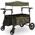 Delta Children Jeep Deluxe Wrangler Stroller Wagon with Cooler Bag and Parent Organizer Black/Olive Green