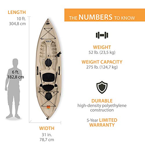 Lifetime 90806 Tamarack Angler 100 Fishing Kayak Tan