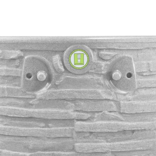 Good Ideas Impressions Riverwalk 50 Gallon Faux Slate Surface Dual Spigot Rain Barrel Light Granite 4 Pack
