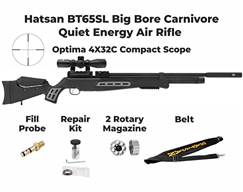 Wearable4U Hatsan BT 65 SL QE Big Bore Carnivore .30 Cal PCP Air Rifle Bundle w/Scope, Targets & Pellets