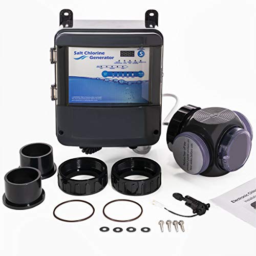 9TRADING Salt Water Pool Chlorine Generator System Chlorinator Gray