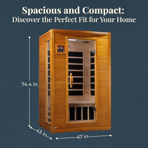 Dynamic Saunas Andora 2 Person Low EMF Infrared Therapy Sauna Dark Honey Stain