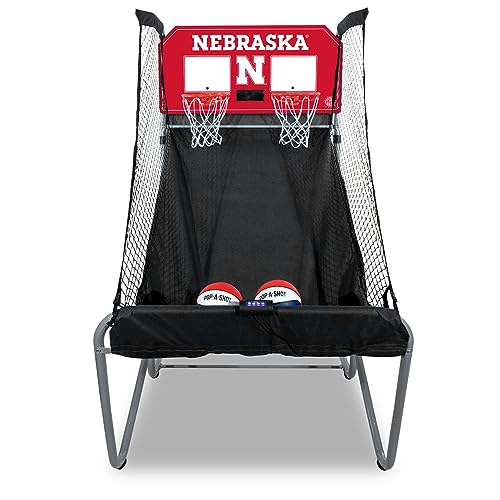 Pop-A-Shot Home Dual Shot with Nebraska Cornhuskers NCAA Graphics Red
