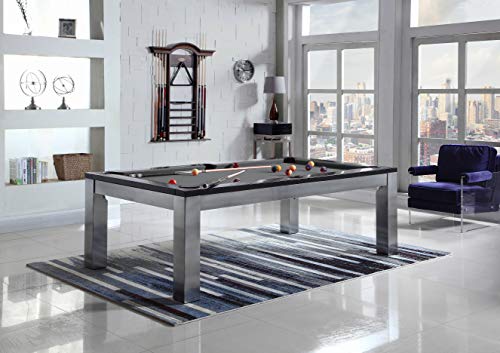 Playcraft Monaco 8' Slate Pool Table with Dining Top Silver