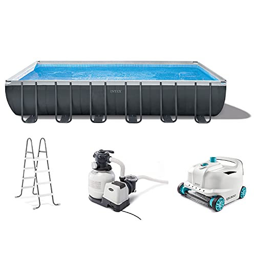 Intex Ultra XTR Frame Rectangular Swimming Pool Set Blue Gray