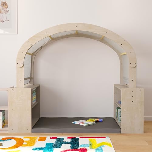 Classroom Essentials Wooden Quiet Corner Reading Nook with Storage Beech