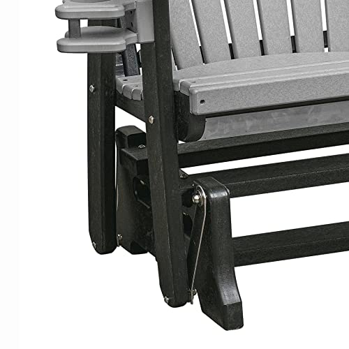 American Furniture Classics Dual Fan Back Glider Light Grey and Black