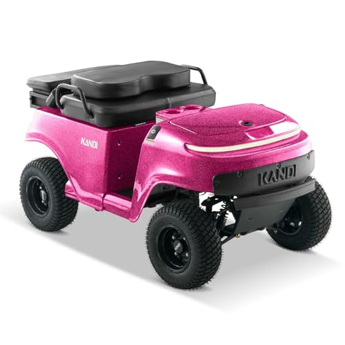 Kandi Collapsible Mini Golf Cart with Lithium Battery, Portable Electric Golf Cart, Pink