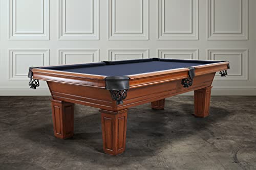 Empire USA - Corona Slate Pool Table w/ Premium Billiards Accessories (8FT) American Walnut