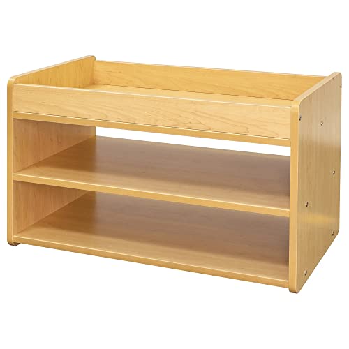Tot Mate Kid's Book & Toy Storage Organizer Wooden Cabinet Maple
