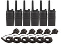 Motorola RMU2040 Radios 6 Pack with Speaker Mics Renewed Black