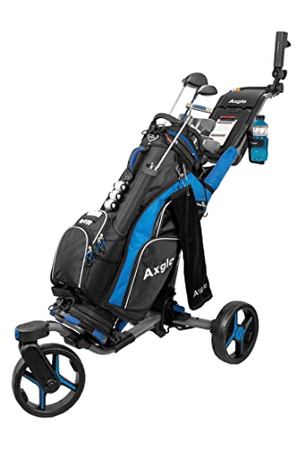 Axglo V3 Golf Push Cart Golf Trolley 3 Wheels Swivel Front Wheel Hand Brake Lightweight Black/Grey