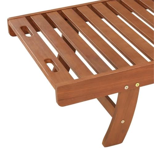 Alaterre Furniture Caspian 2-Pack Adjustable Eucalyptus Wood Outdoor Lounge Chairs Natural