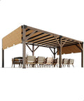 VORTEXTOVE 12x20 FT Wooden Pergola with Retractable Shade Canopy
