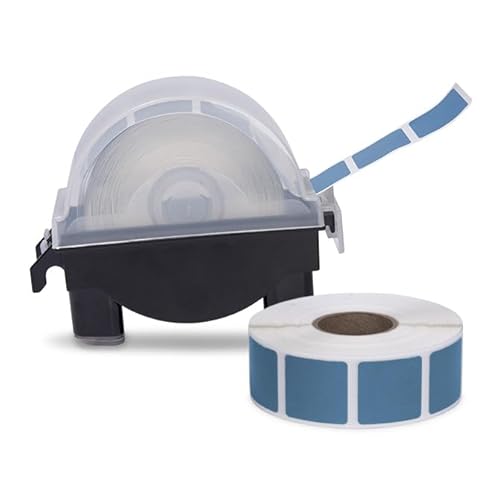 Law Roll of 1000 7/8" Square Target Pasters with Plastic Dispenser Light Blue