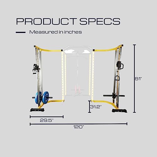 HulkFit Cable Crossover Weightlifting Pulley System Yellow