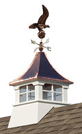 Accentua Charleston Cupola with Eagle Weathervane 24 in. Square 63 in. High White With Copper Roof