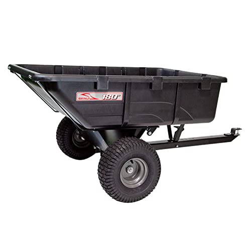 Brinly 180-Degree Full Dump Cart with Compression-Molded Bed Black