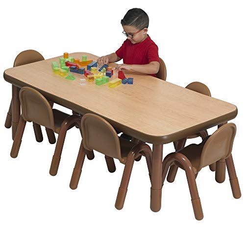 Angeles Baseline Preschool Rectangular Table & Chair Set Natural Wood