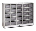 Jonti-Craft Rainbow Accents 25 Cubbie-Tray Mobile Storage with Trays Gray