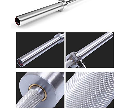 ZHLL 6-Foot /33LB Colored Olympic Bar for Weightlifting and Squatting Six-Foot Eight-Axis Silver