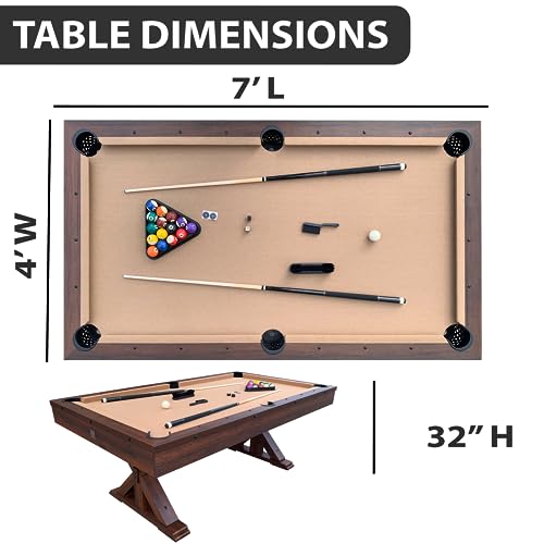 Freetime Fun 7 FT 3 in 1 Multi Game Pool Table with Dining Top Espresso