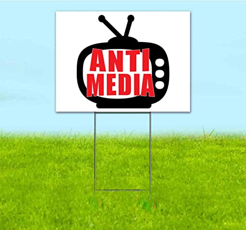 TampaPrinting Anti Media Yard Sign 18" x 24" with Metal Step Stake