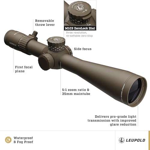 Leupold Mark 5HD 5-25x56 M1C3 FFP PR-1MOA Riflescope Dark Earth
