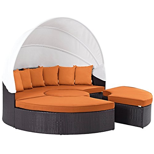 America Luxury - Outdoor Modern Urban Design Patio Canopy Daybed Sofa Orange
