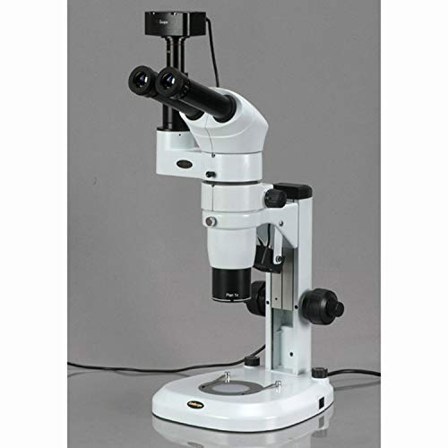 AmScope Digital Trinocular Stereo Zoom Microscope with 5MP Camera White