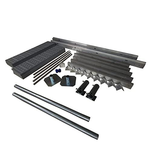 Patriot Docks Low Profile 4'x8' Dock Kit with Reinforced Gray Polypropylene Decking Gray