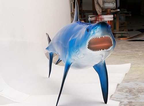 FENGSHUI-CAISHEN 70" Colorful Blue Shark Replica Wall Decor