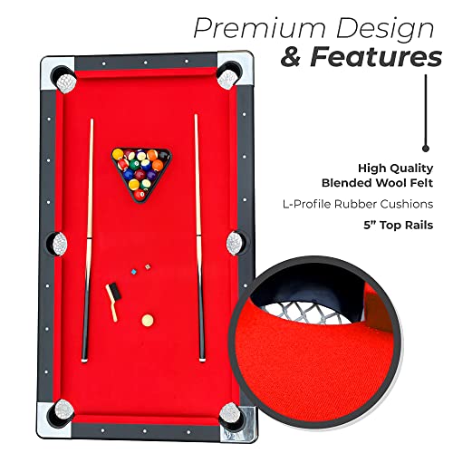 Hathaway Fairmont Portable 6-Ft Pool & Billiard Table Red