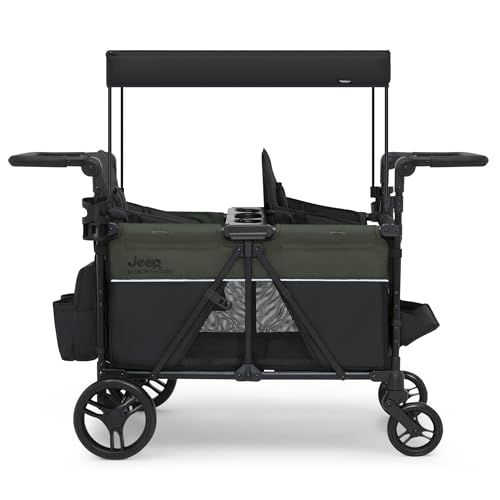 Delta Children Jeep Aries Stroller Wagon Convertible Seats Black/Green