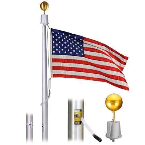 Eder Flag Deluxe IH 25 Foot 5"x3"x.156 Satin Finish Flagpole Satin Brushed