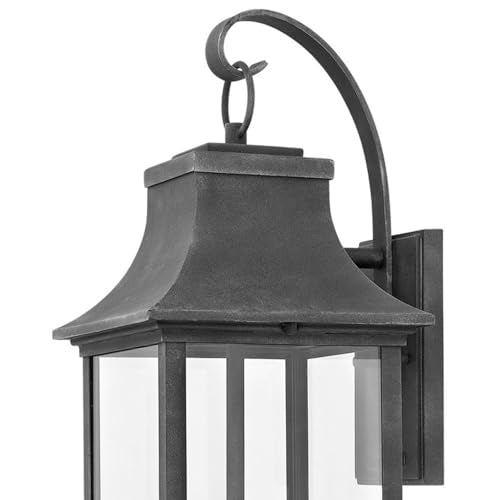 Hinkley Adair Large Wall Mount Lantern 3-Light Heritage Series Aged Zinc