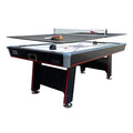 PUCK Atlas 7-Foot Air Hockey Table with Table Tennis Top White