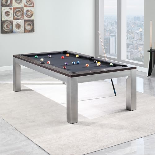 Playcraft Genoa 8' Slate Pool Table with Dining Top Silver