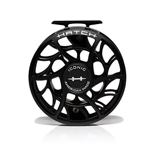 Hatch Outdoors Iconic Plus Large Arbor Fly Reel Black/Silver