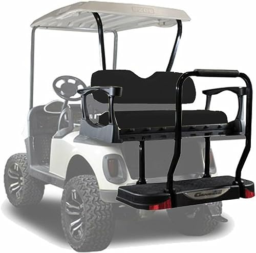 MADJAX Genesis 250 Steel Golf Cart Rear Flip Seat Kit for EZGO RXV | Compatible with 2008-Up Models Black