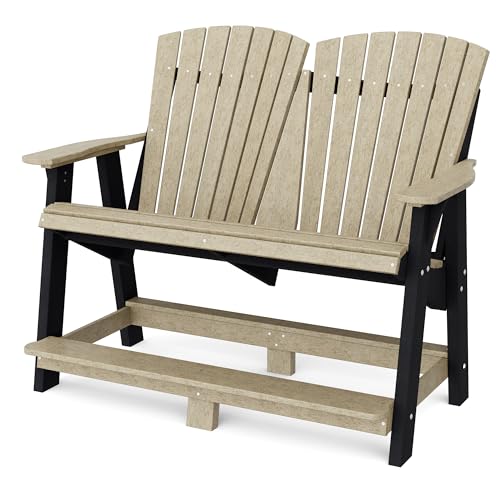 Wildridge Heritage Double High Adirondack Chair Weathered Wood/Black