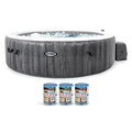 Intex PureSpa Greywood Deluxe Outdoor Inflatable Hot Tub Wood Grain Pattern