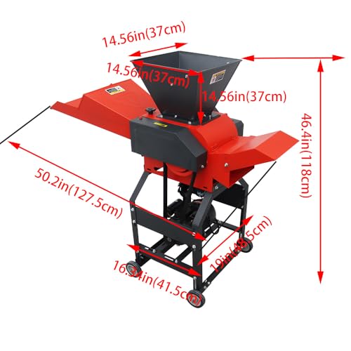 Banfluxion 220V 4-Blade Hay Cutter Pulverizer Red