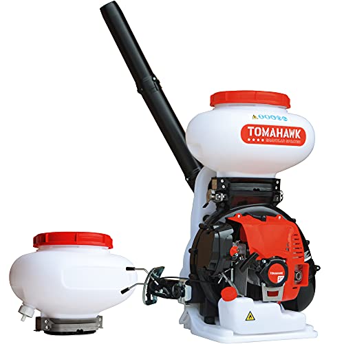 Tomahawk Power 4 Gallon Motorized Backpack Spreader for Granular Fertilizer, Seed, Feed, Salt Ice White