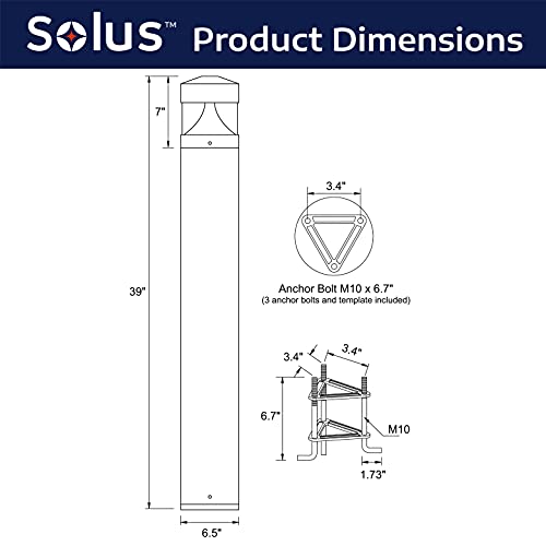 Solus LED Landscape Light Bollard 4-Pack 39" Bronze