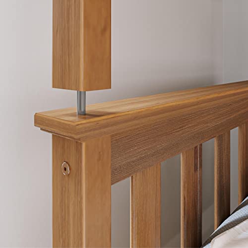 Max & Lily Twin-Over-Twin Bunk Bed with Trundle Pecan
