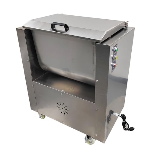 HayWHNKN Electric Meat Mixer 60L Stainless Steel Commercial Mixer Silver